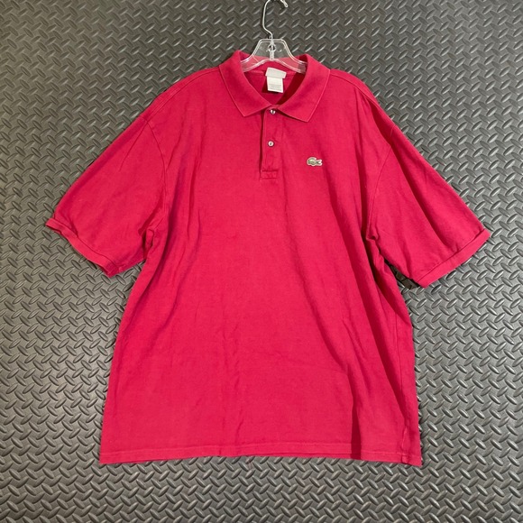 Lacoste Polo Shirt Men's Size 8 XL‎ Red Short Sleeve Classic Fit 100% Cotton - Picture 1 of 8